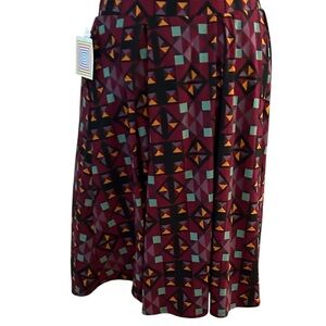 New LuLaRoe Madison Skirt 3XL Burgundy, Teal, Multi Shape  A-Line Stretch 24-26